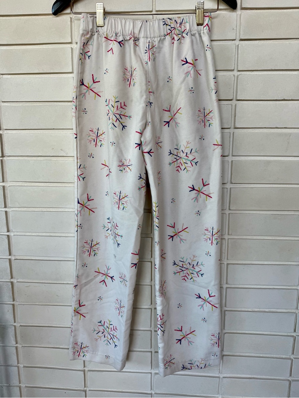Lands’ End Snowflake Fleece PJ Pants * Girls Size 12 Tween * White